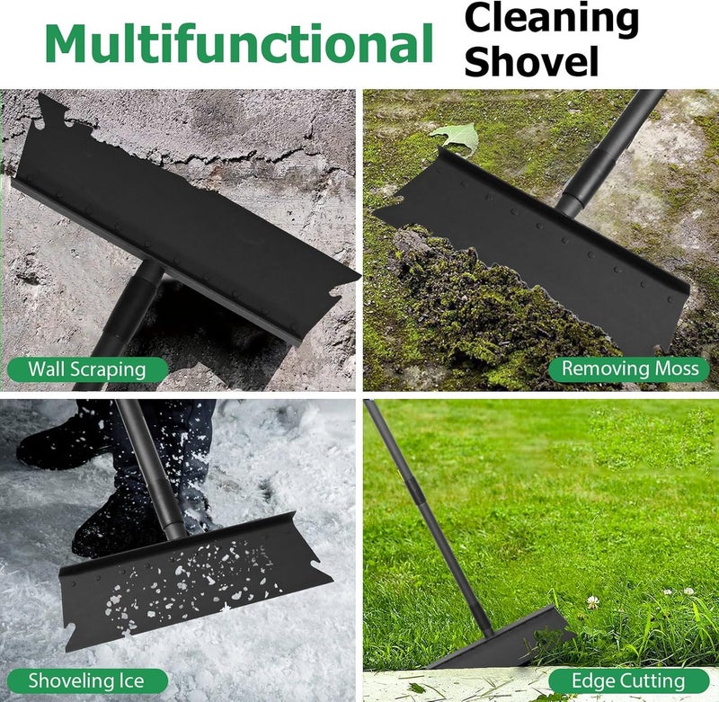 Pragmatist Large Garden Shovel, Multifunctional Cleaning Shovel 63 Inch Large Ice Scraper Heavy Duty Garden Tool for Weeding, Lawn Edging, Scraping and Ice Removal,Black - Image 5